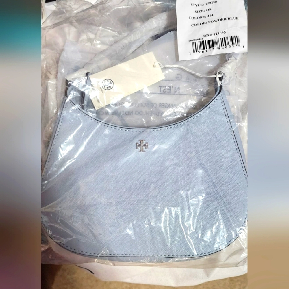 Tory Burch light blue satchel purse